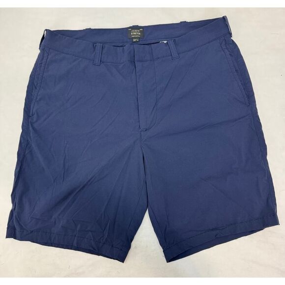 J. Crew Stretch Chino Shorts Blue Nylon Men's Size 34 - Picture 1 of 8